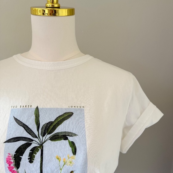 Ted Baker Tropical Print Tee, Sz 4 (Large) - Picture 4 of 7